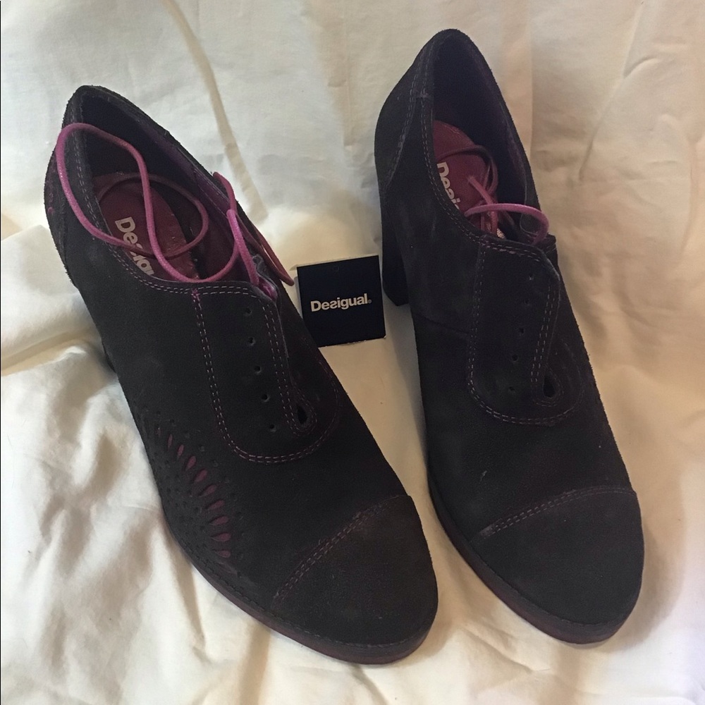 Desigual Brown Suede Shoes